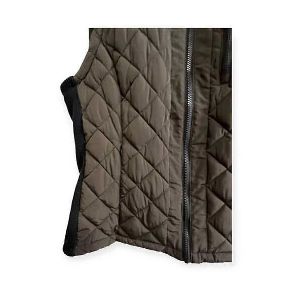 Andrew Marc BrownPuffer Quilted Vest with Black Side Panel, Size Large - Picture 7 of 12